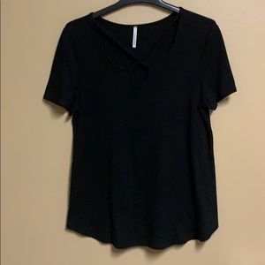 Black crisscross shirt